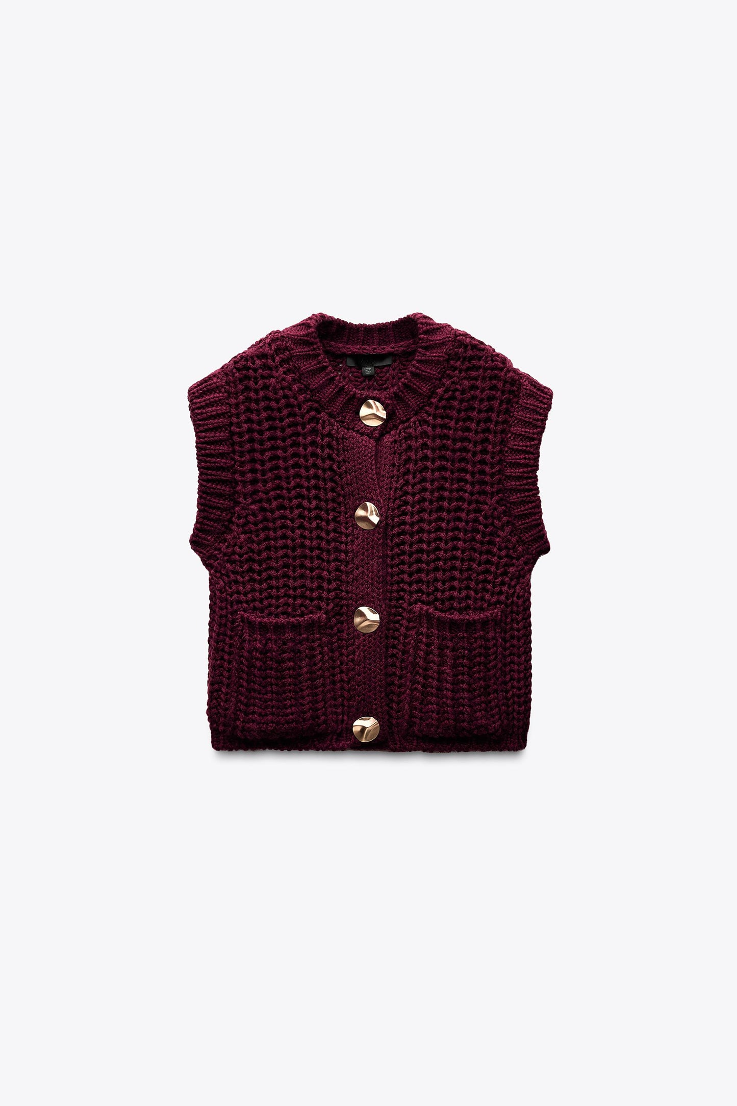 Chunky Knit Short Vest Cardigan