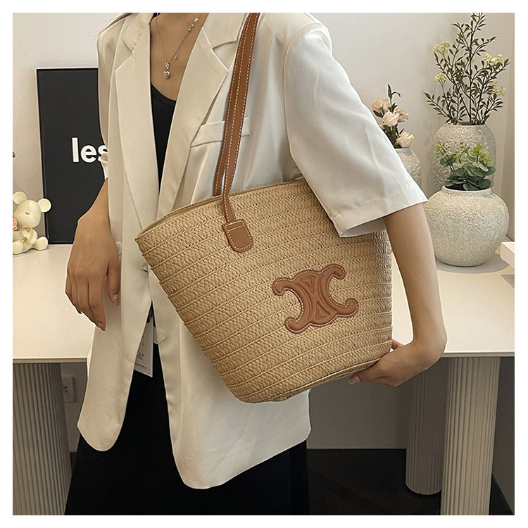Braided Shoulder Crossbody Tote Bag