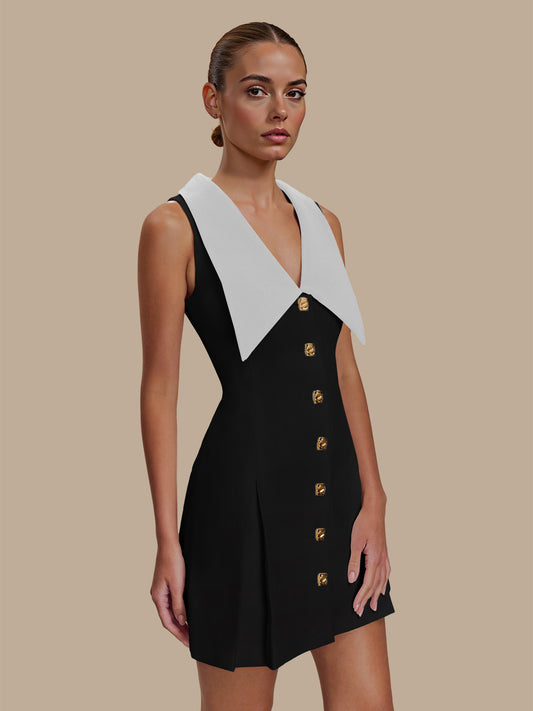 Classic Dress with Lapel Collar