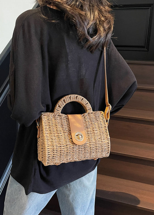 Fashion Commuter Woven Straw Crossbody & Handbag