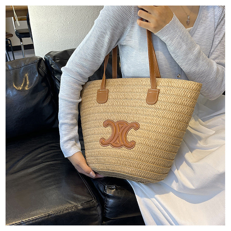 Braided Shoulder Crossbody Tote Bag