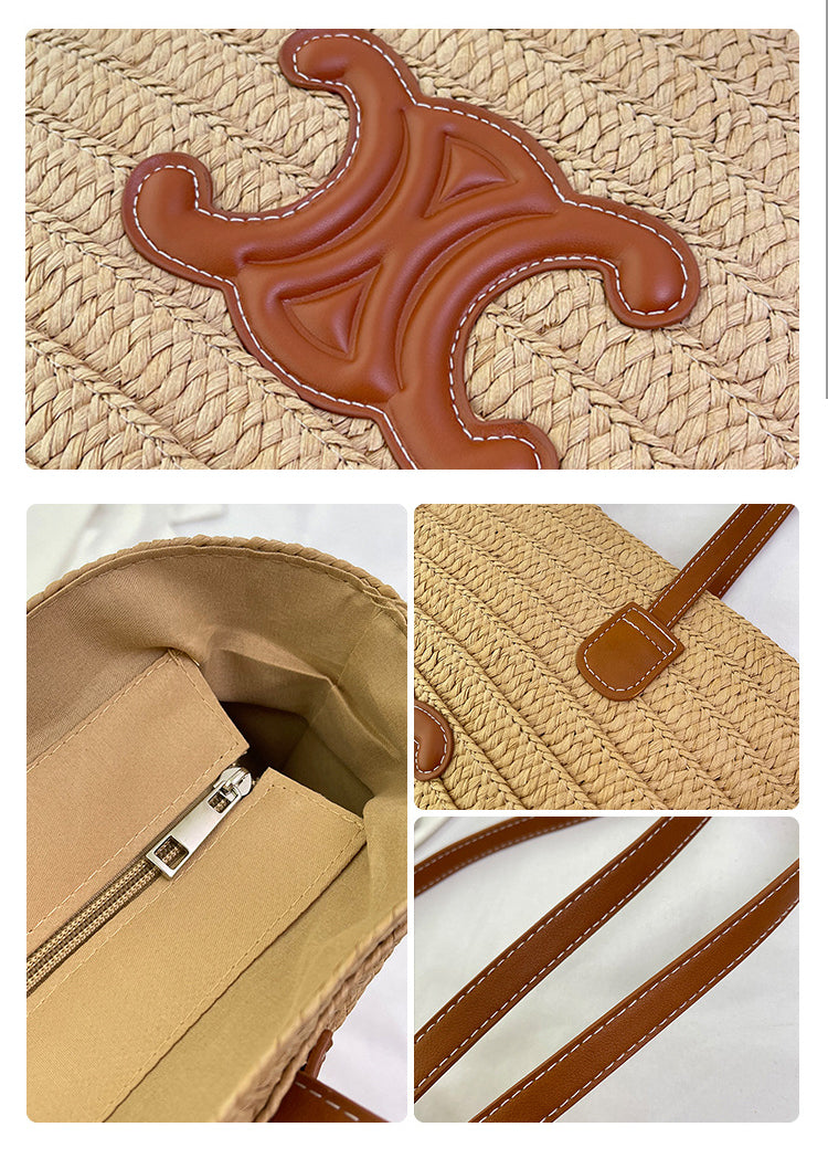 Braided Shoulder Crossbody Tote Bag