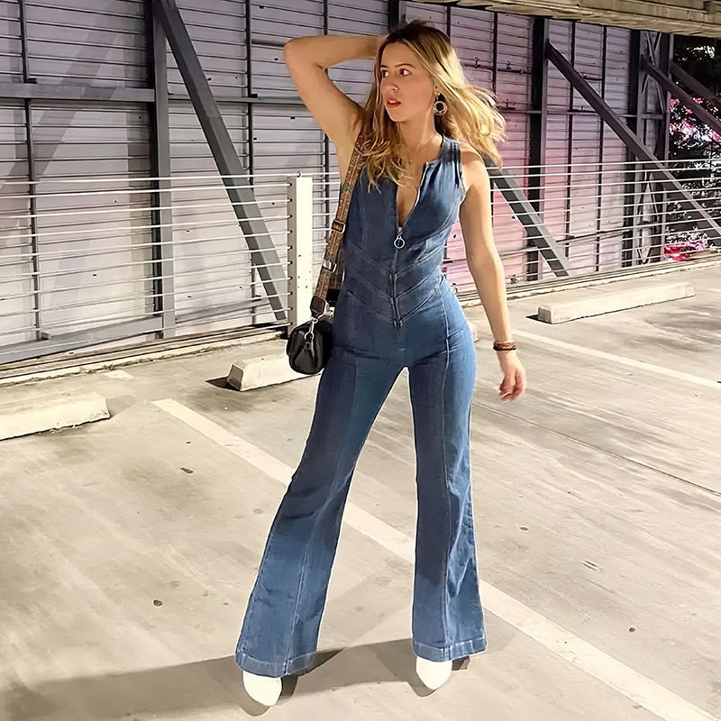Heart Denim Jumpsuit
