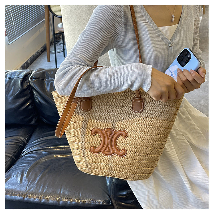 Braided Shoulder Crossbody Tote Bag