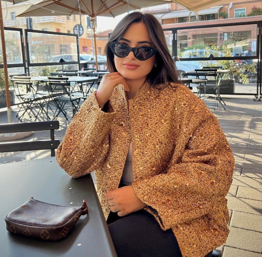Sequin Cropped Jacket