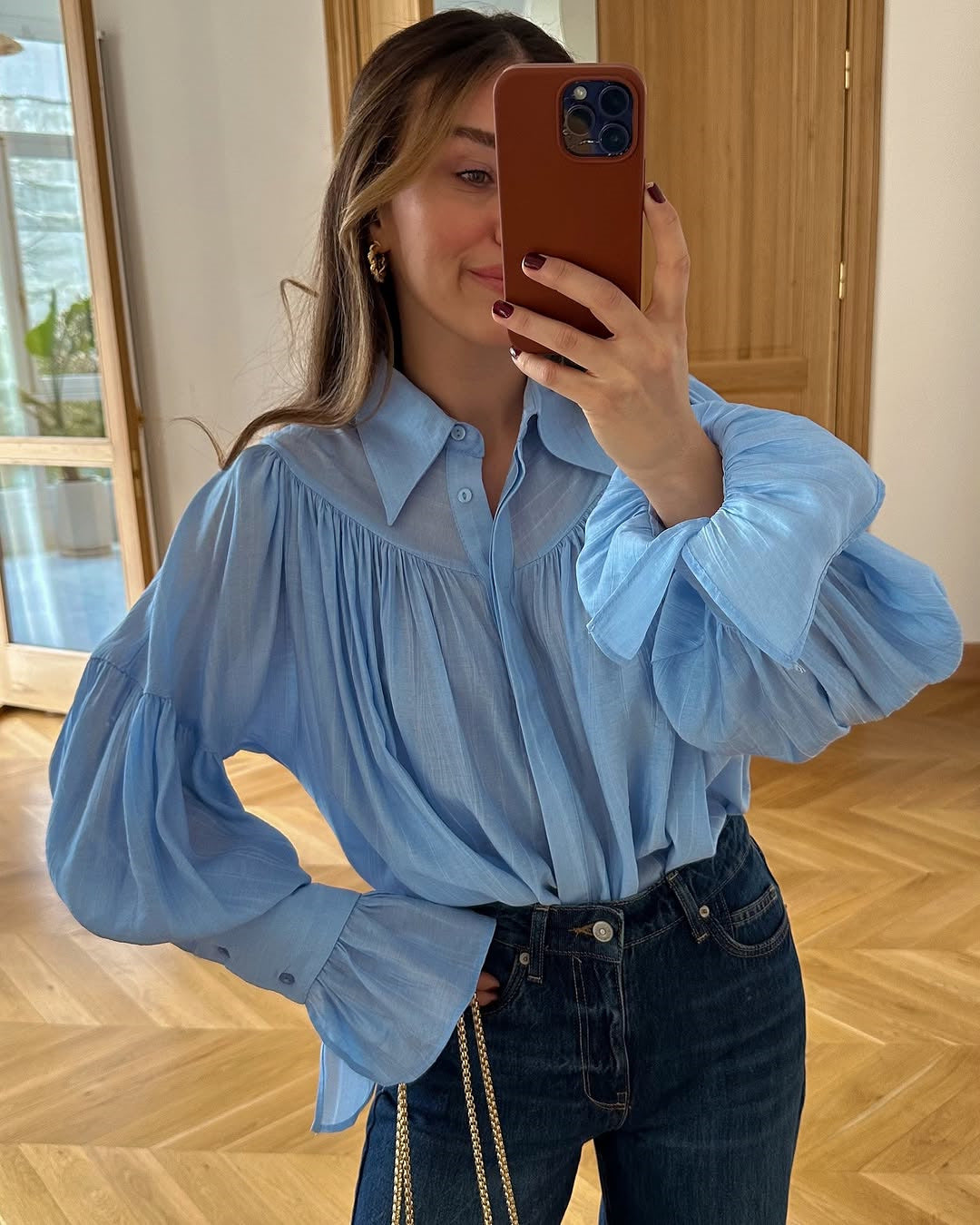 Chic Lantern Sleeve Blouse