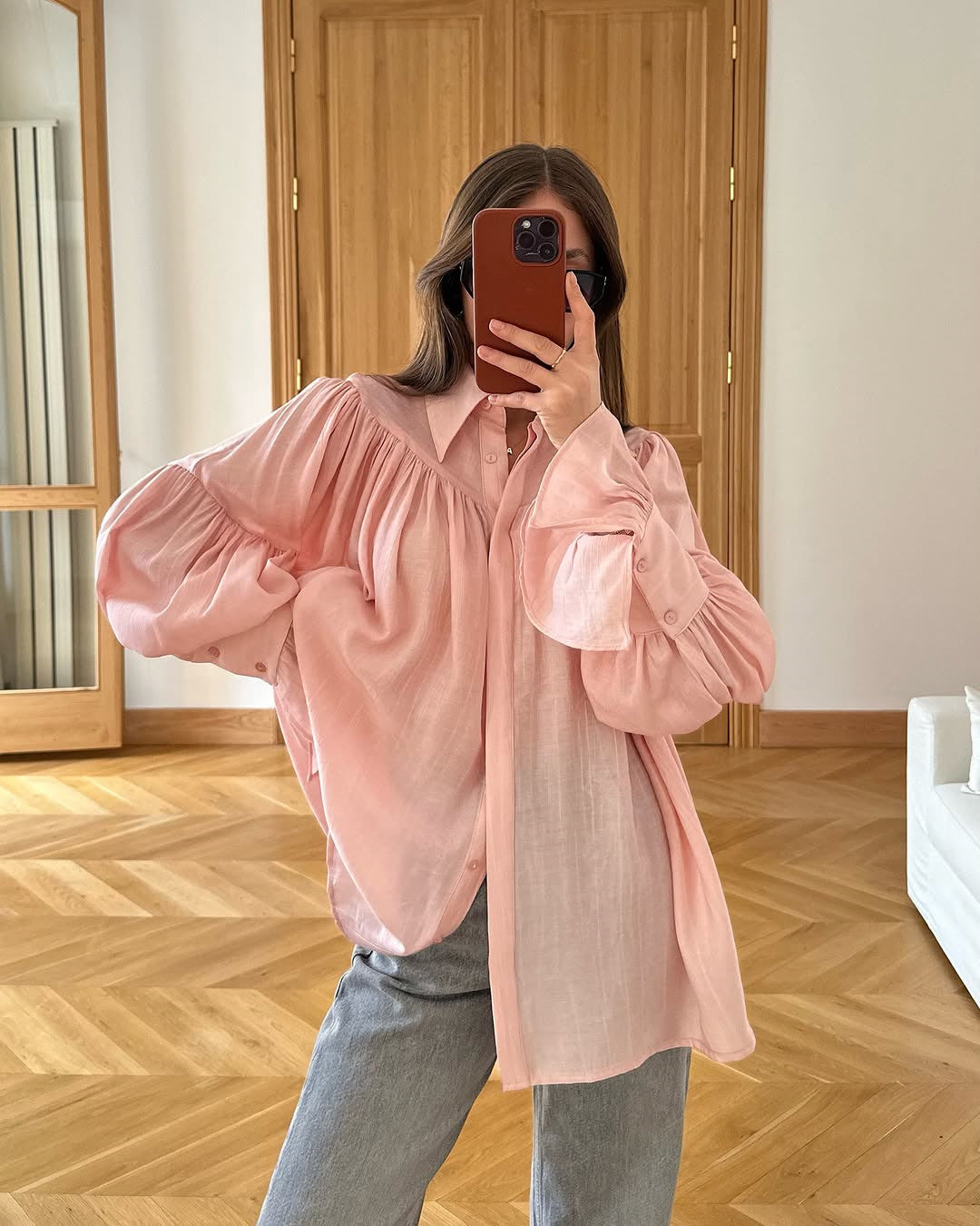 Chic Lantern Sleeve Blouse