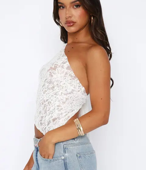 Lace One Shoulder Camisole Top