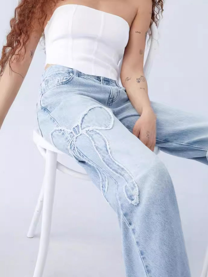 Chic Comfort Bow Jeans