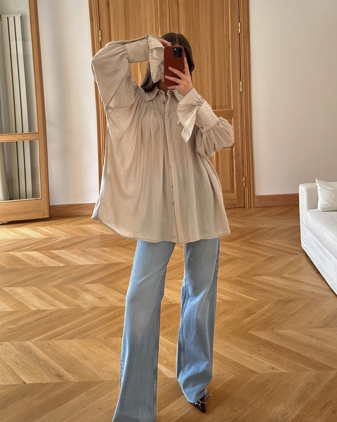 Chic Lantern Sleeve Blouse