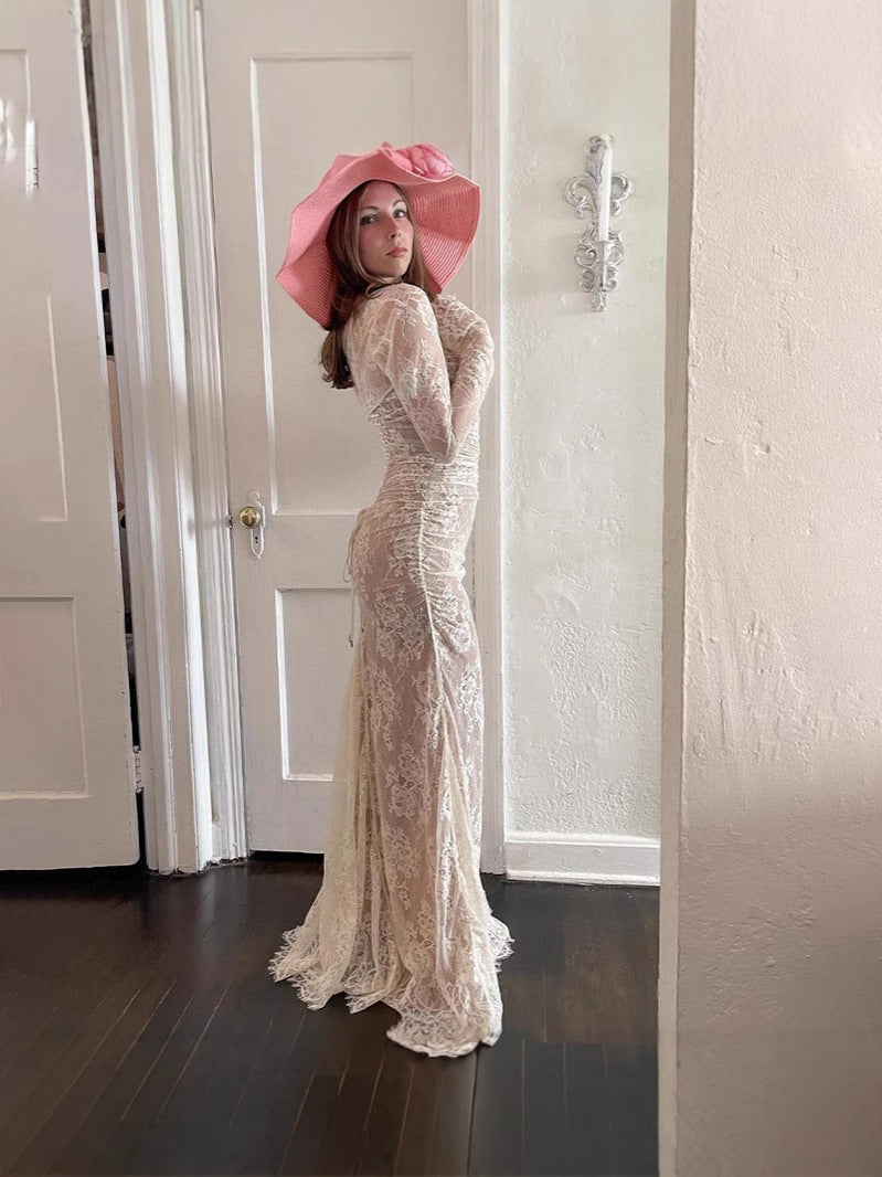 Elegant Lace Suspender Dress