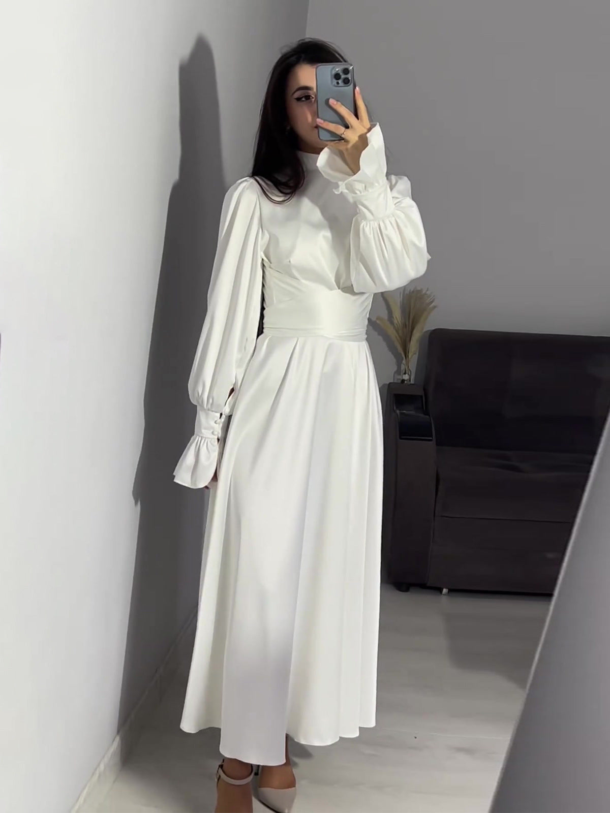 Elegant Puff Sleeve Dress