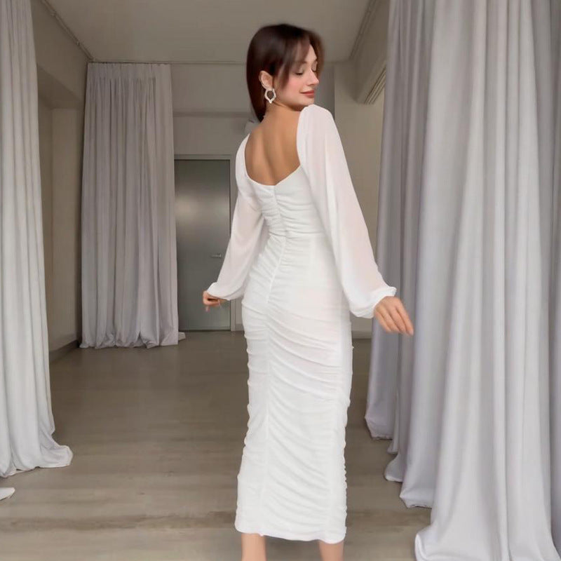 Elegant Pleated Maxi Dress