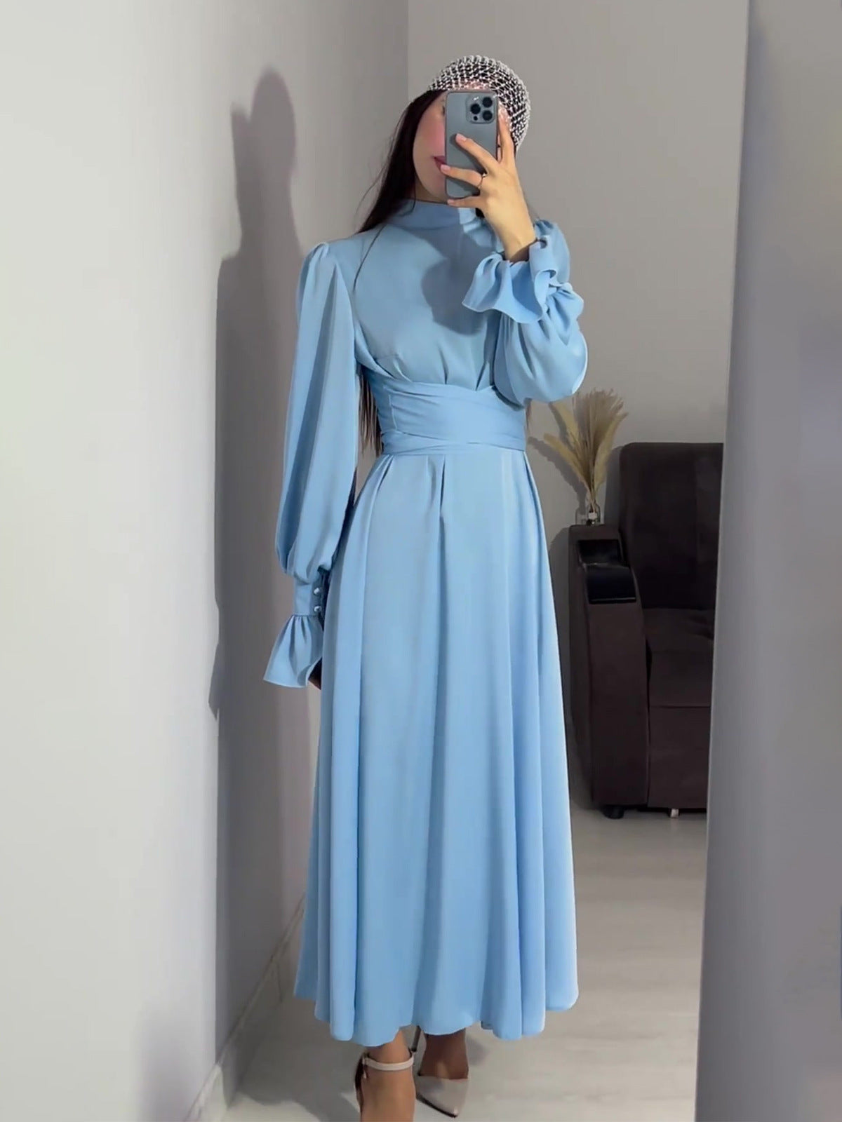 Elegant Puff Sleeve Dress