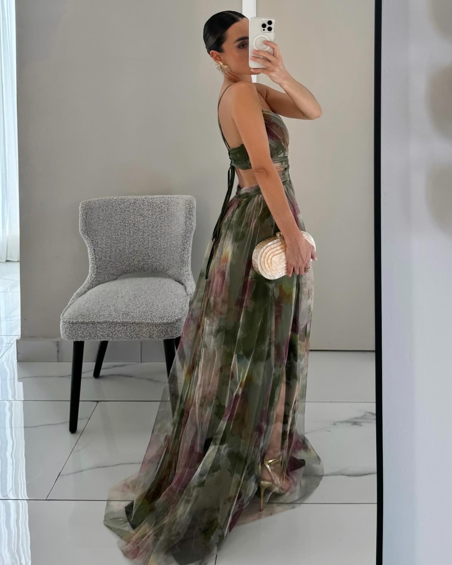 Spring floral print strappy dress