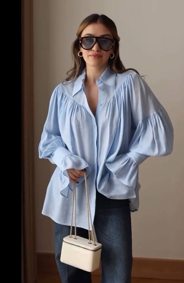 Chic Lantern Sleeve Blouse