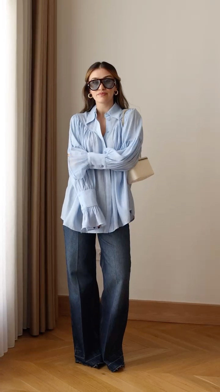 Chic Lantern Sleeve Blouse