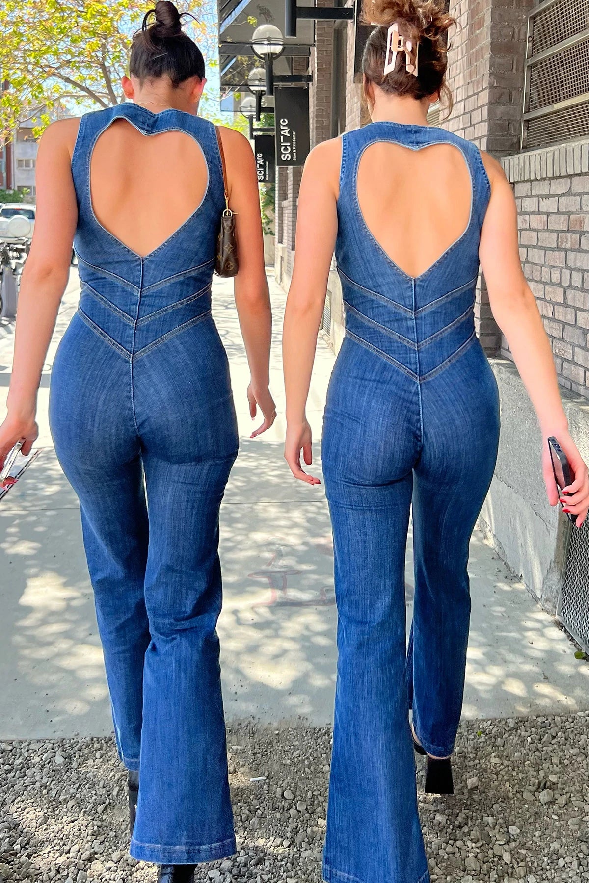 Heart Denim Jumpsuit