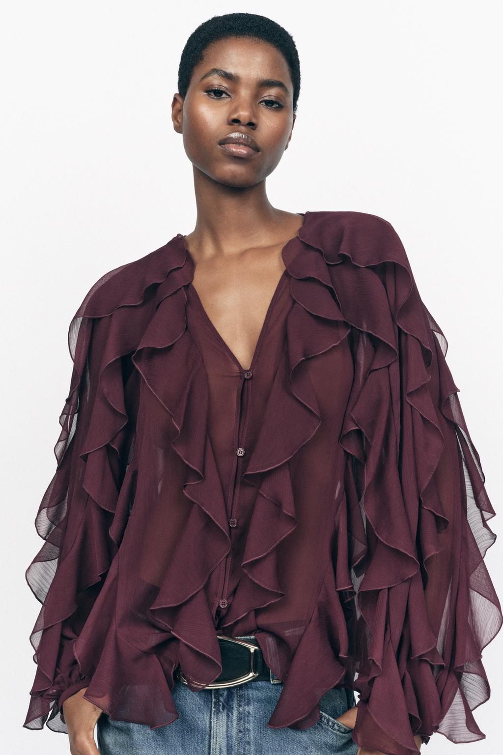 Layered solid color flowing shirt