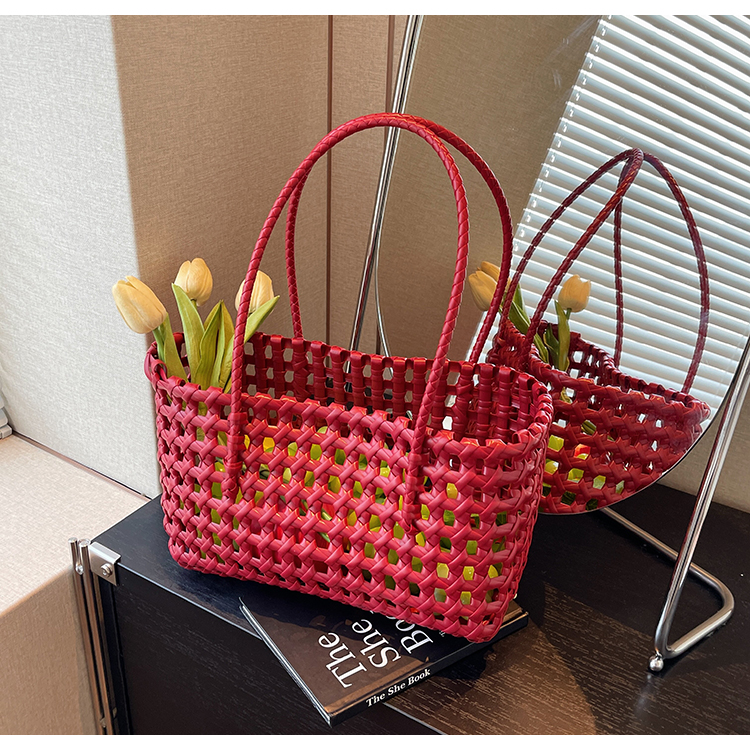 Skeleton Mesh Plastic Woven Bag