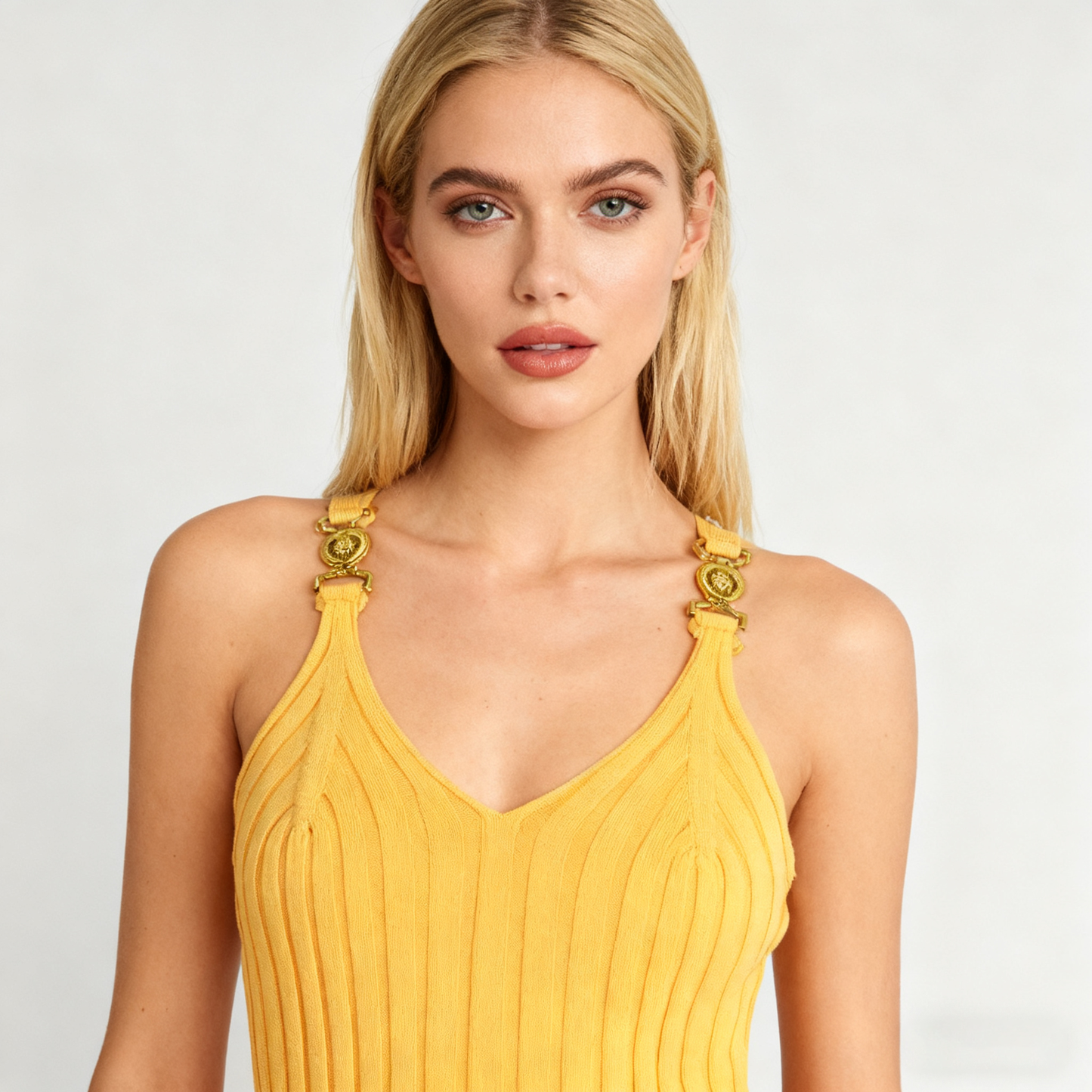 Metallic Strap Knit Tank Top