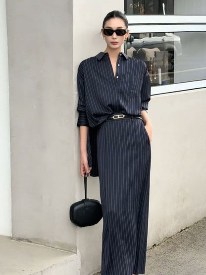 Elegant Shirt & Maxi Skirt Set