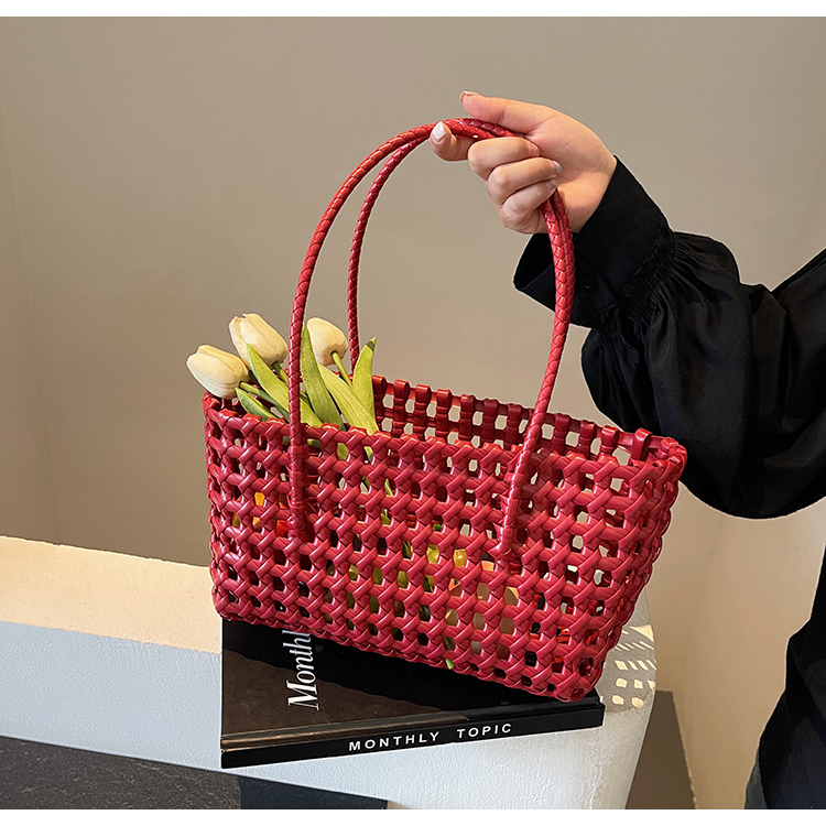 Skeleton Mesh Plastic Woven Bag