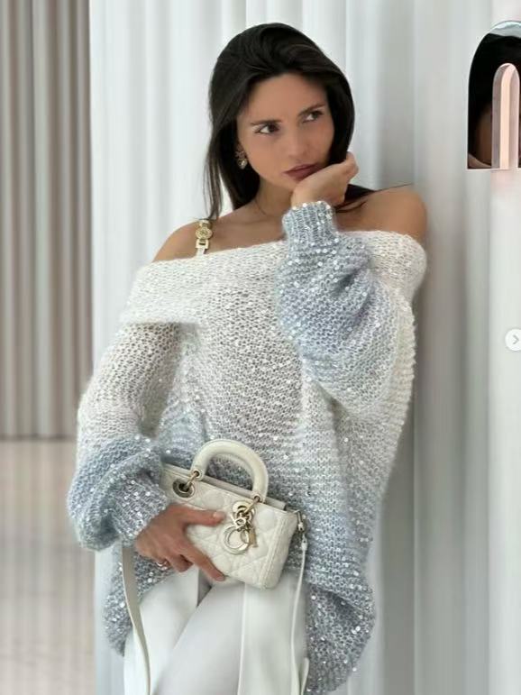 Glam Zipper Knit Cardigan