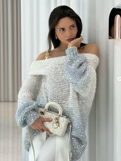 Glam Zipper Knit Cardigan