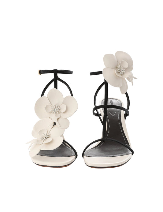 3D Floral Strappy High Heel Sandals
