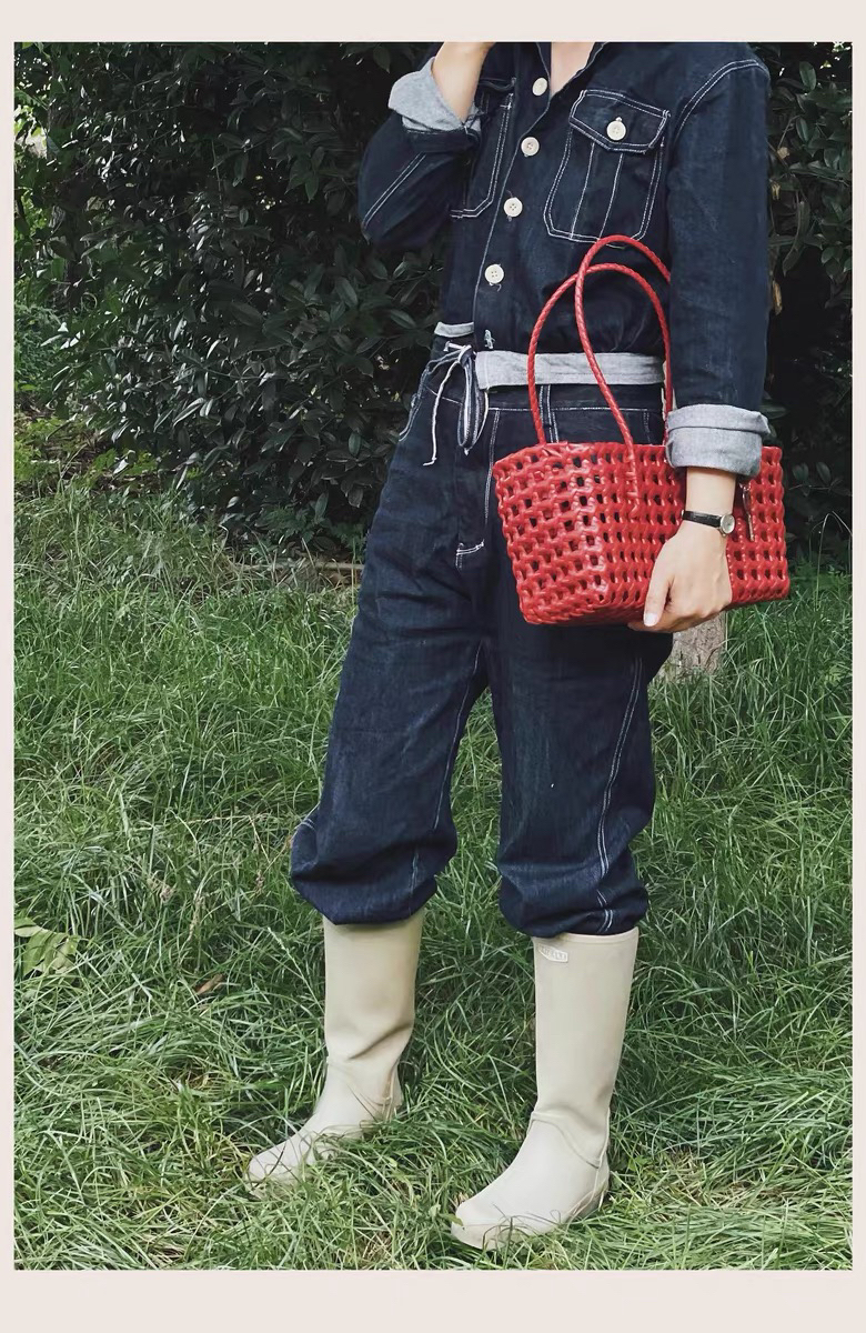 Skeleton Mesh Plastic Woven Bag