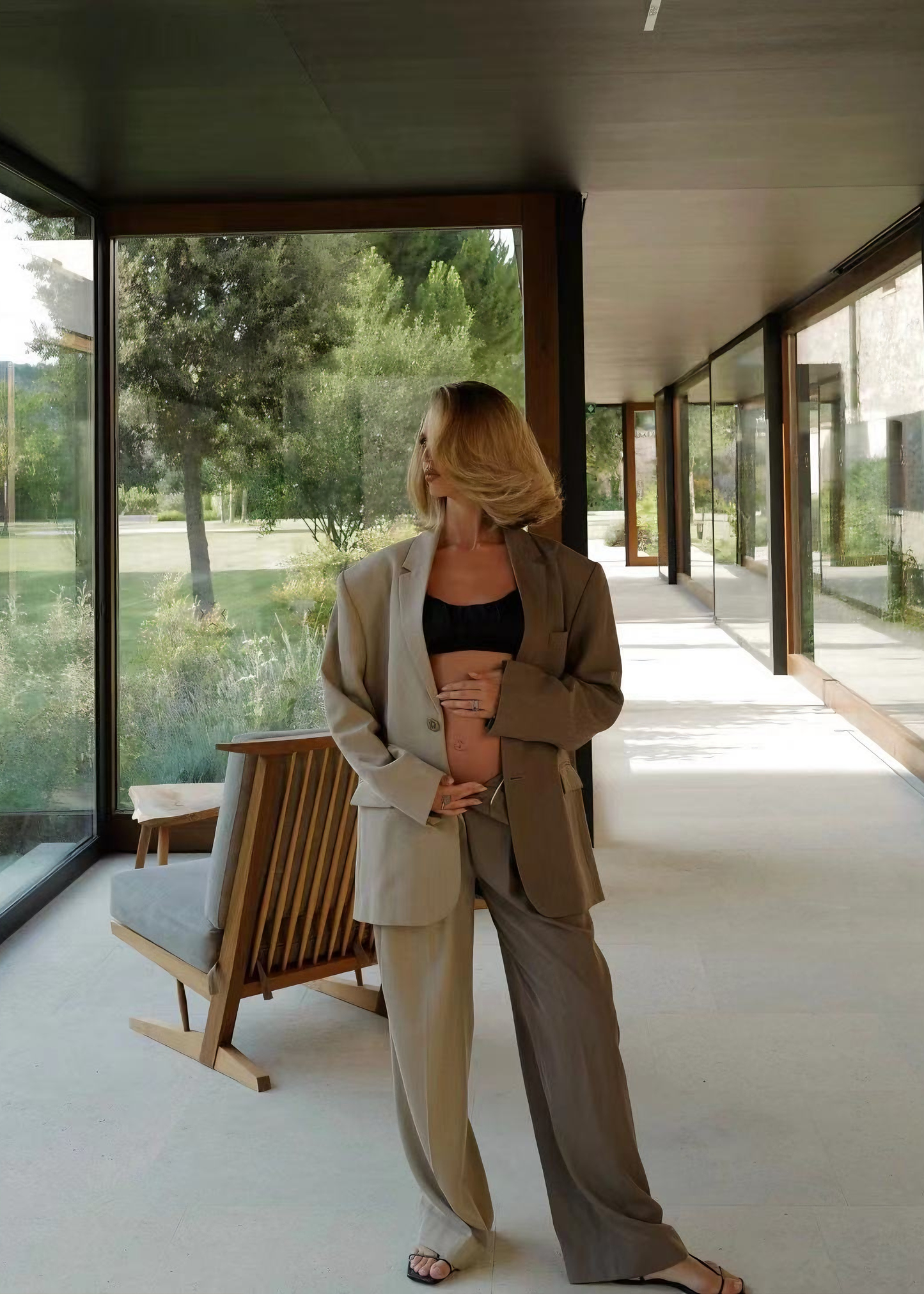 Stylish Two-Tone Blazer Set