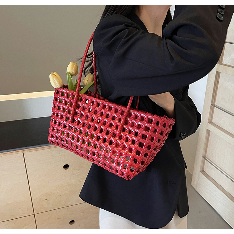 Skeleton Mesh Plastic Woven Bag