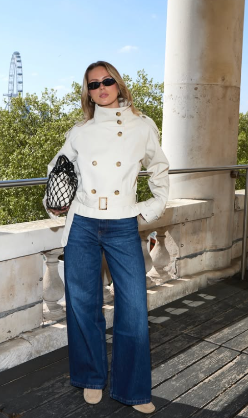 Women's Cropped High Neck Trench Coat