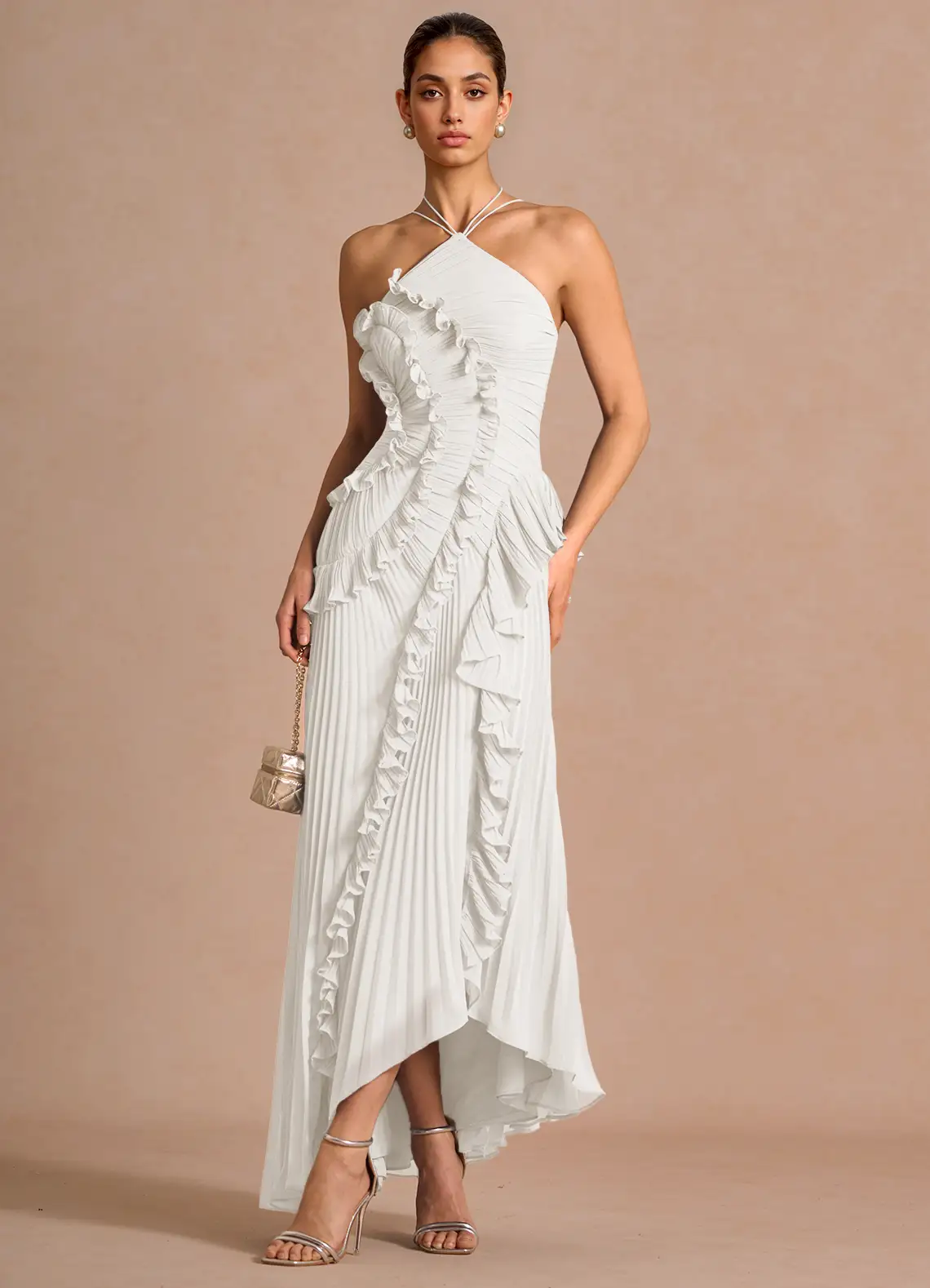 Ethereal Pleated Strappy Dress