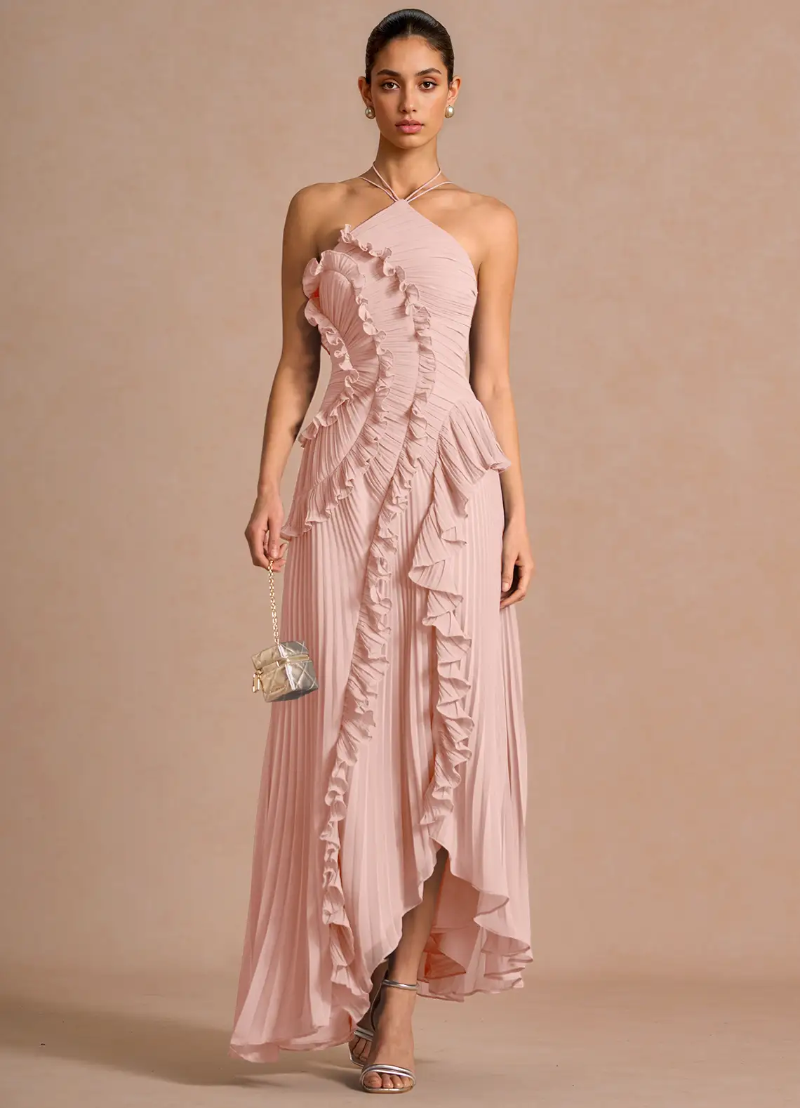 Ethereal Pleated Strappy Dress
