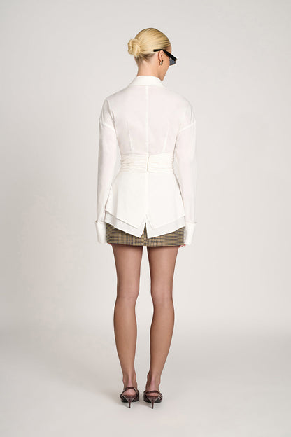 Chic Commuting Waist-Cinch Shirt