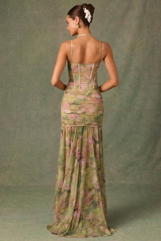 Elegant Floral Wrap Dress
