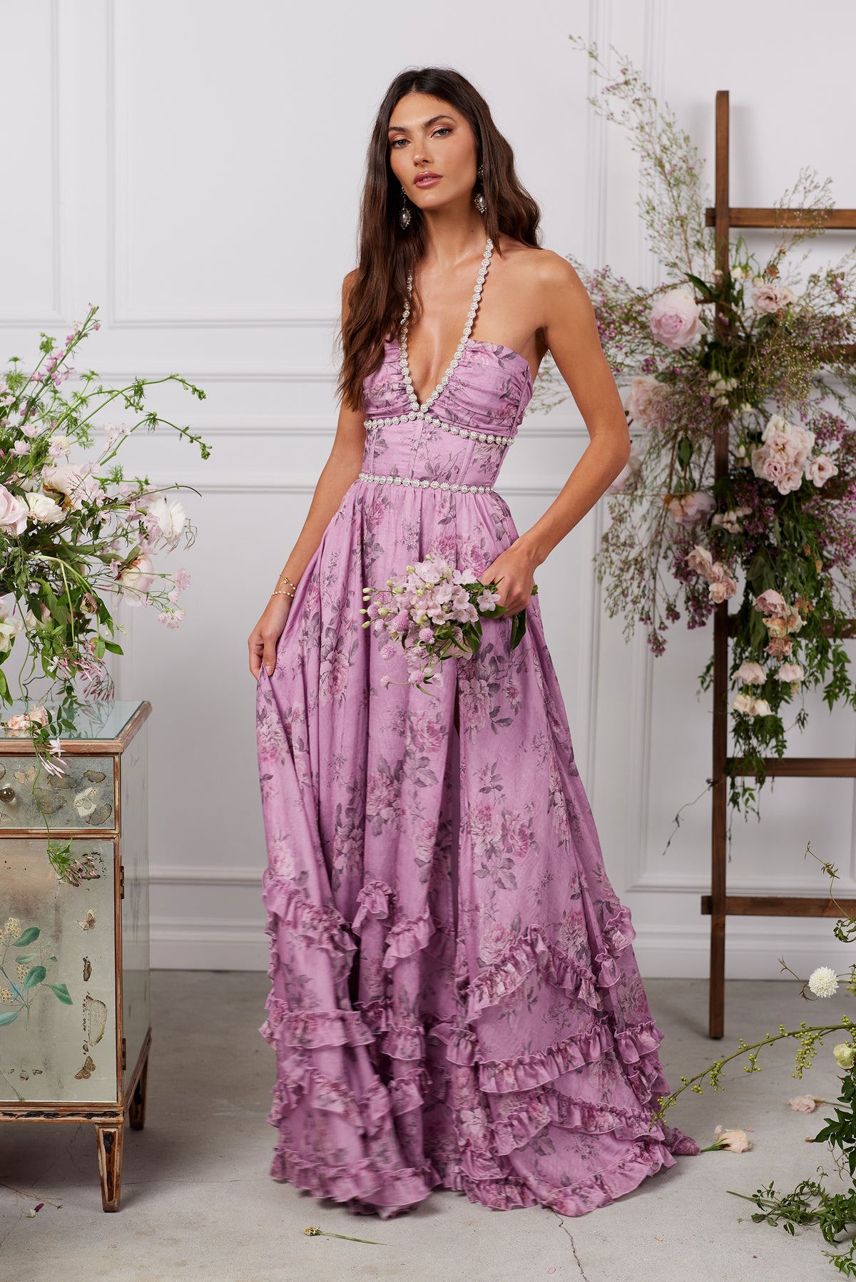 Elegant Printed Camisole Dress