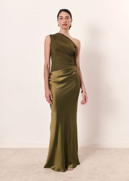 Spliced Backless Midi Dress