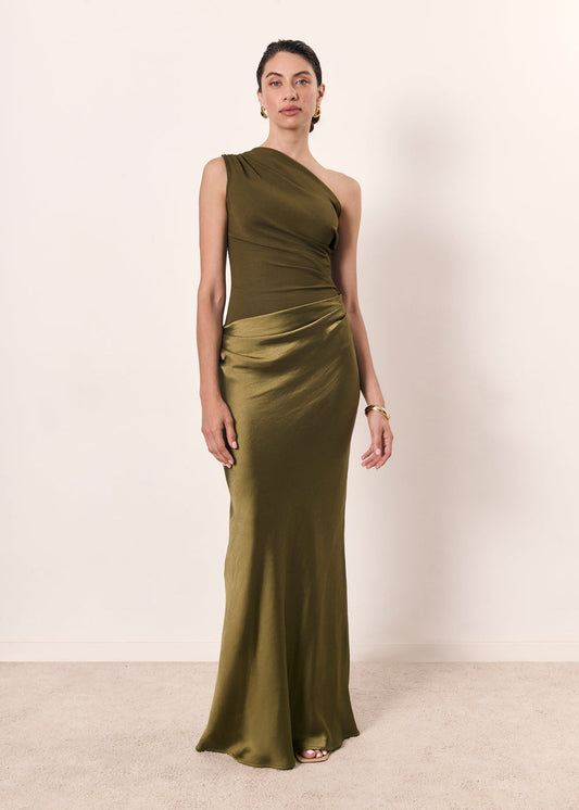 Spliced Backless Midi Dress