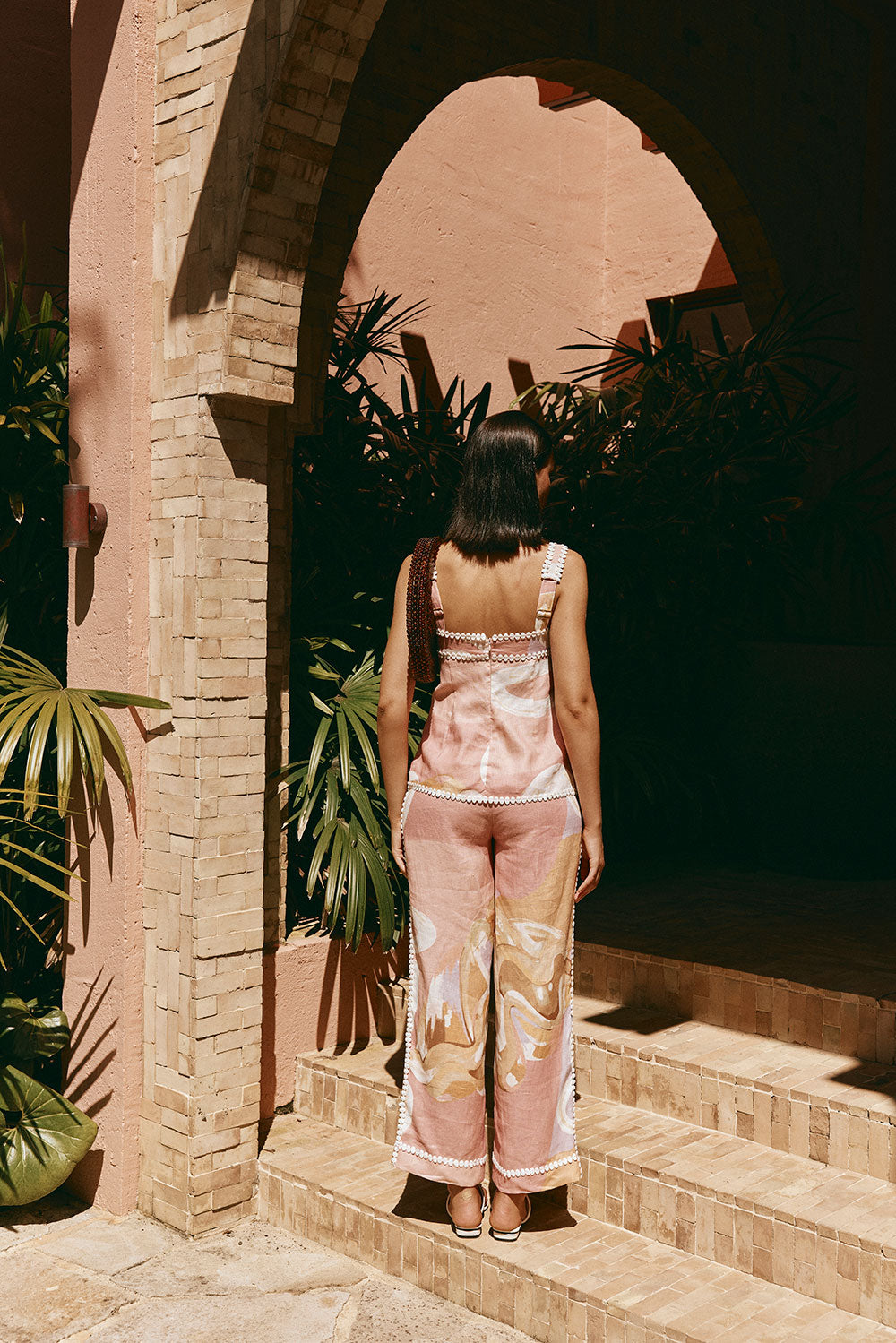 Galaxy Print Two-Piece Set with Pockets