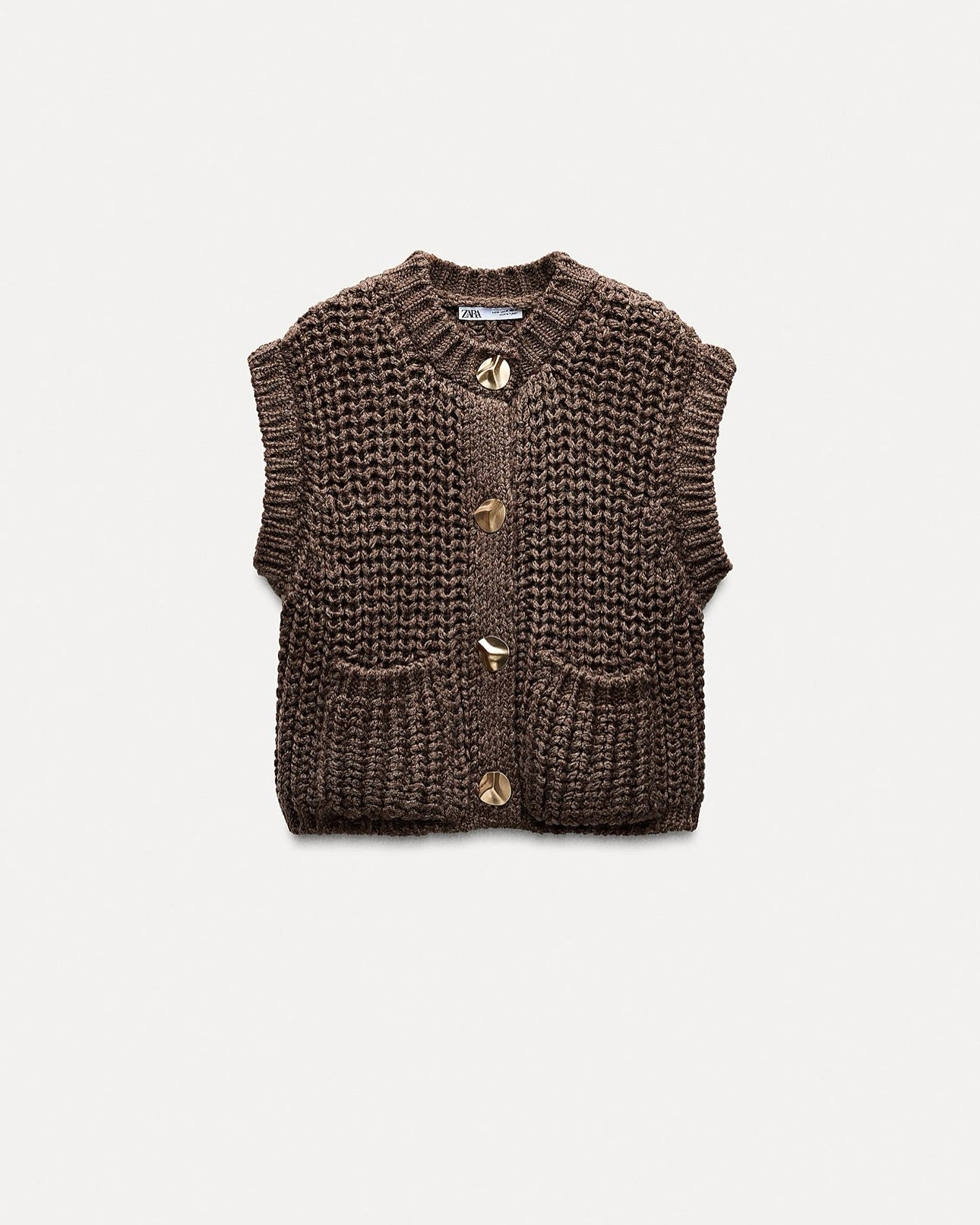 Chunky Knit Short Vest Cardigan