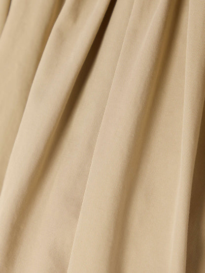 British-Inspired Cropped Trench Coat with Puff Sleeves
