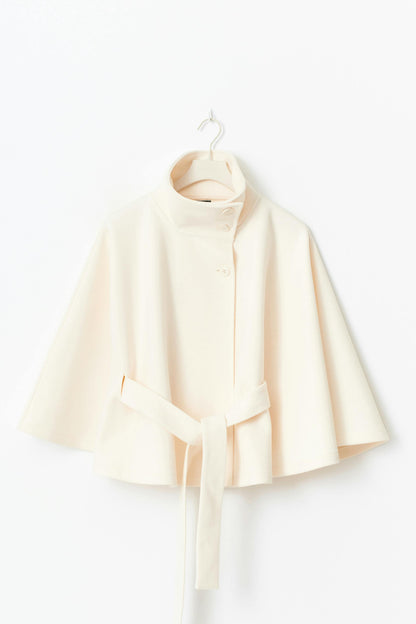 Elegant Belted Cape Coat for Women