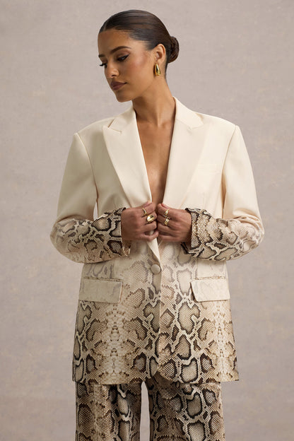 Gradient Color Long-Sleeve Blazer & Pants Suit Set