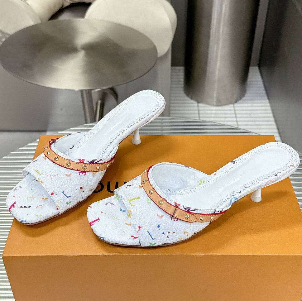 Elegant Printed Strap Sandals