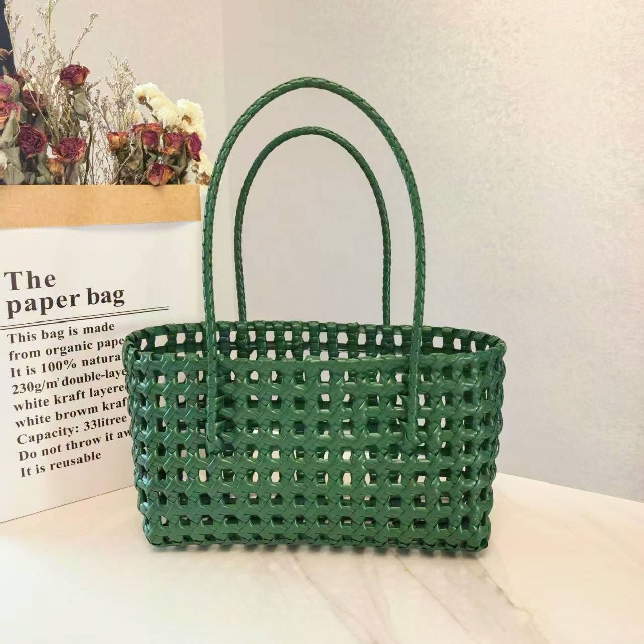 Skeleton Mesh Plastic Woven Bag