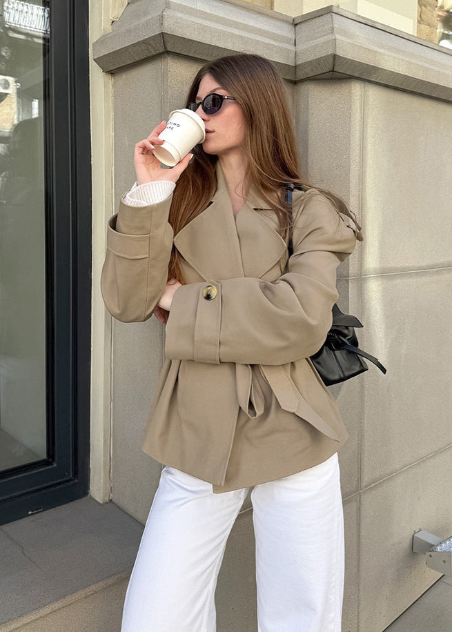 Elegant Tie-Waist Trench Coat