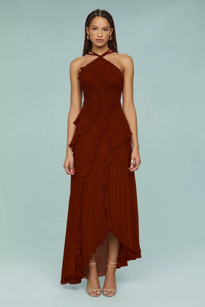 Ethereal Pleated Strappy Dress